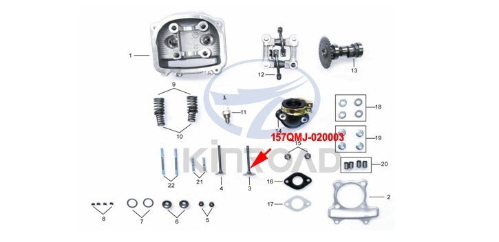 valvola di ammissione kinroad 150 cc