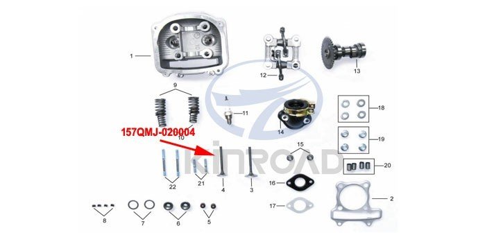 soupape echappement kinroad 150cc