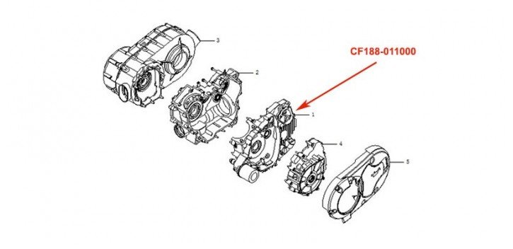 CF500 links Kurbelgehäuse für CFmoto 