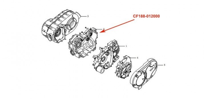 CFMoto 500cc CF188 Right Crankcase