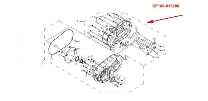 CFMoto 500cc CF188 CVT Cover Comp